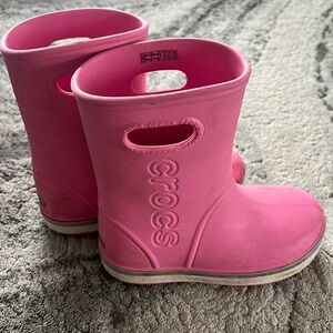 Crocs pink rain boots size 12